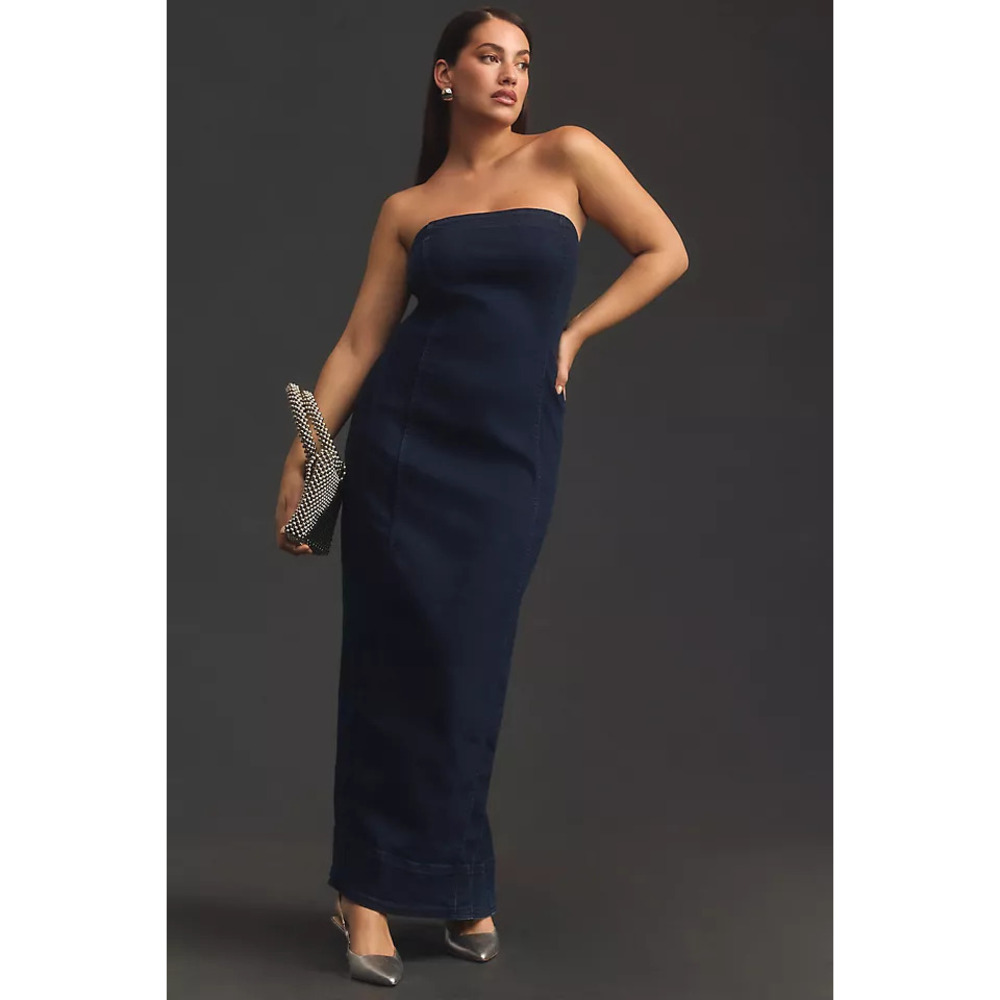 Pilcro Strapless Slim Denim Dress M NWT